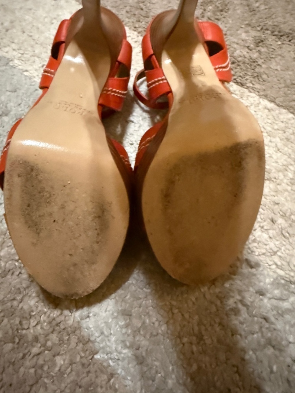 Polo by Ralph Lauren Orange Strappy Ankle-Wrap Heels- 36.5 - Picture 5 of 8